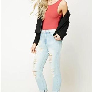 Scoop back ribbed bodysuit